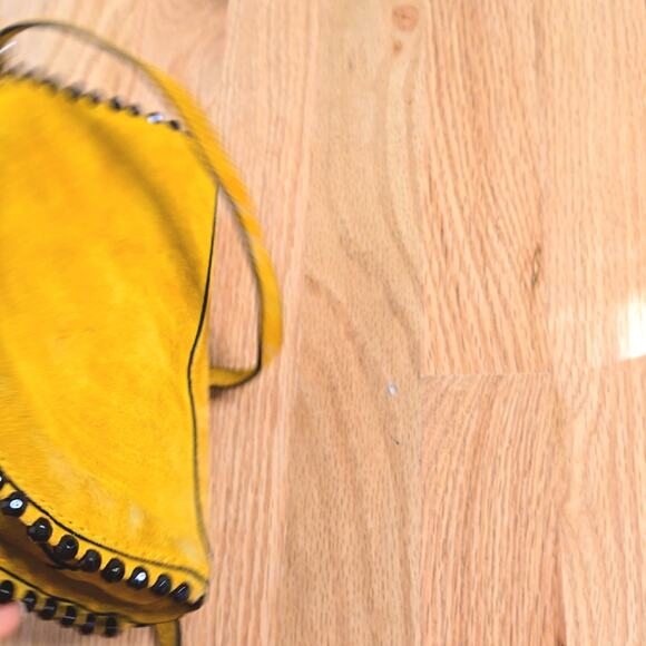 ZARA Gold and Black women's embelished suede crossbody purse - Picture 5 of 8